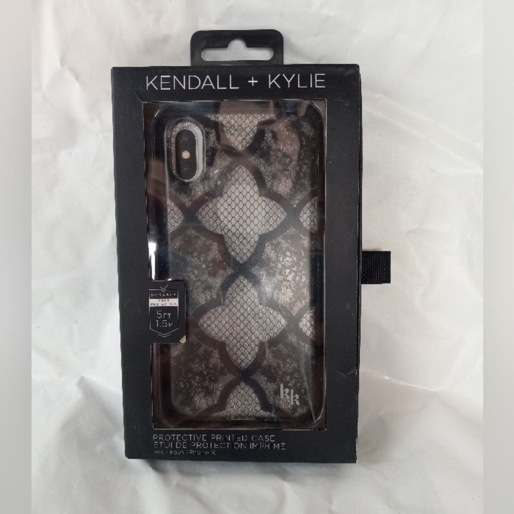 Kendall & Kylie Black Lace Fishnet Case for Apple iPhone X XS- TPU Classy Cover